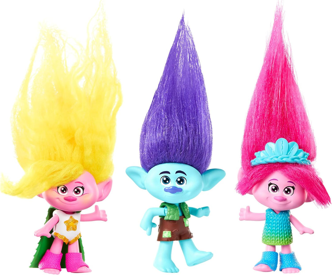 Mattel DREAMWORKS TROLLS Gemeinsam Stark – Königin Poppy, Viva, Branch, Guy Diamond mit Tiny Diamond