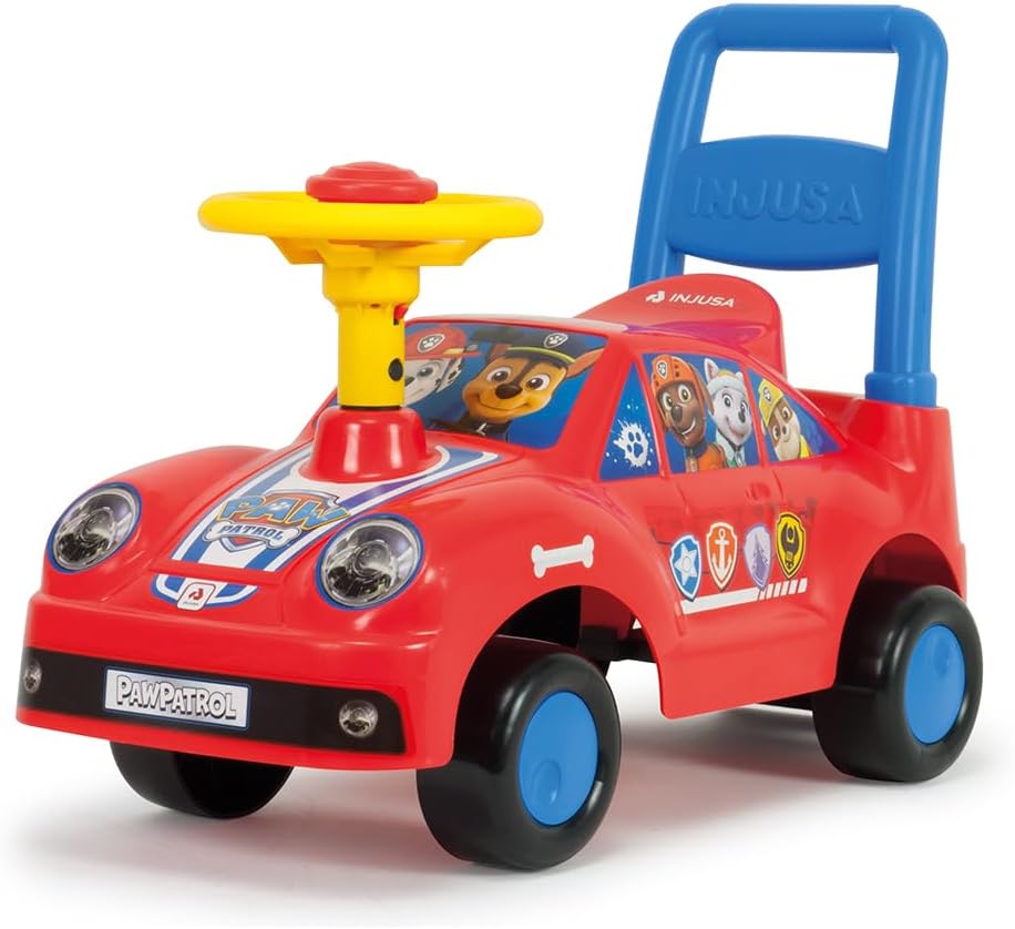 Rutscher mit Hupe für Kinder ab 1 Jahr Pushtoy Racing Car Paw Patrol Chase + Marshall Lenkrad + Hupe