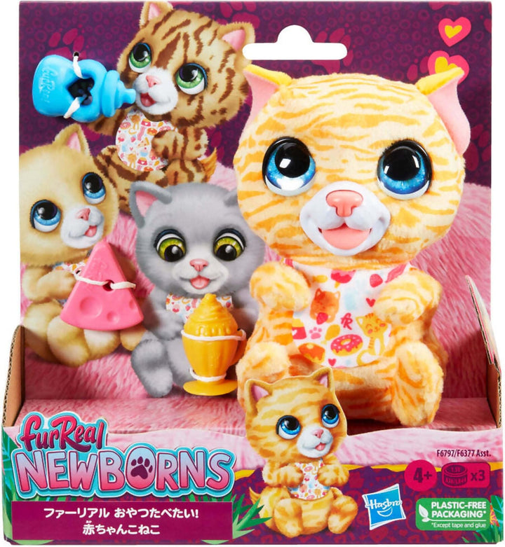 Hasbro furReal Newborns Kätzchen, Animatronik Plüschspielzeug mit Soundeffekten, interaktives Tierch