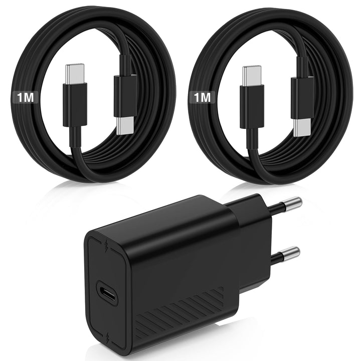 USB C Schnellladegerät für Samsung mit Ladekabel 1m 2Pack für Samsung Galaxy S25/S24/S23/S22/S21/S20