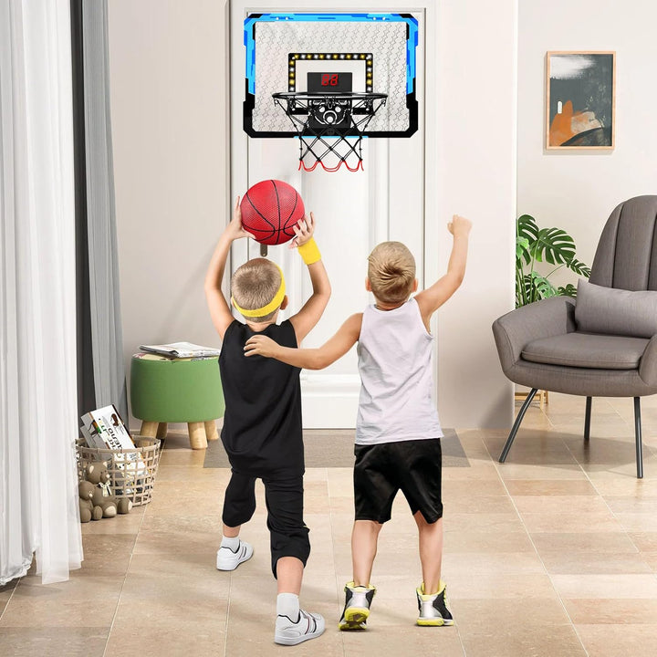 ZWOOS Basketballkorb Indoor Set für Kinder, Mini Basketballkorb Mit 4 Ball, 39x28cm, Pumpe & Befesti