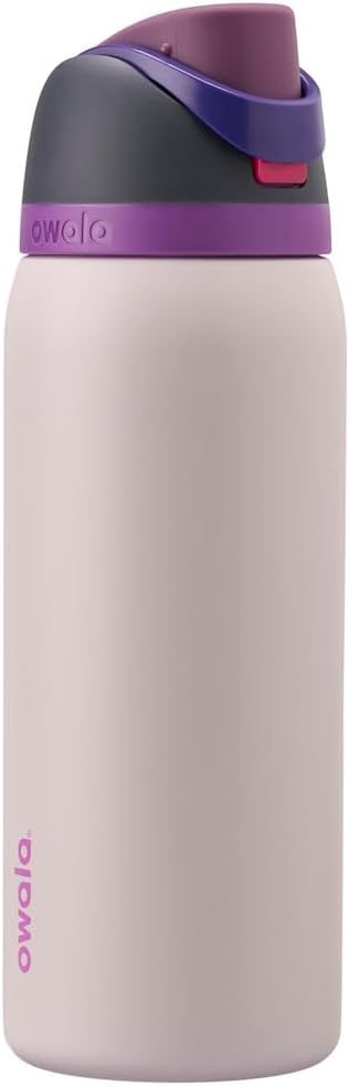 Owala FreeSip Isolierte Edelstahl-Wasserflasche mit Strohhalm für Sport und Reisen, auslaufsicher, B