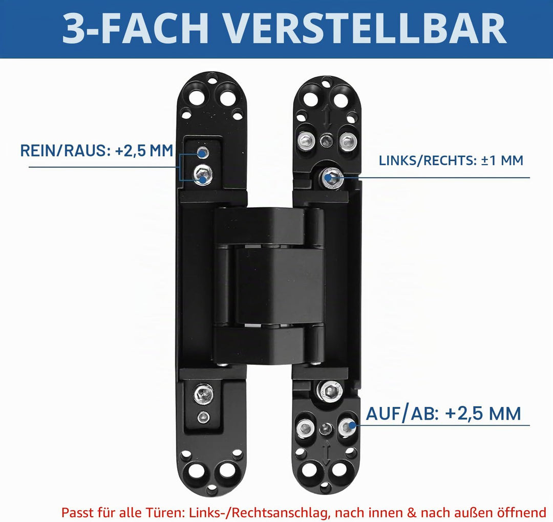 TamBee 15,2 cm Türscharniere versteckte Scharniere unsichtbare Scharniere Schwerlast Zinklegierung 1
