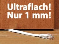 Fibrionic Network Solutions LAN Kabel dünn: Netzwerk-Kabel Cat5e flach, weiss, 20m (LAN Kabel flach,