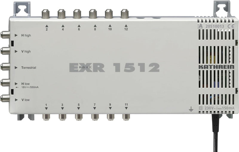 Kathrein EXR 1512 Satelliten-ZF-Verteilsystem-Multischalter (1 Satellit, 12 Teilnehmeranschlüsse, Kl