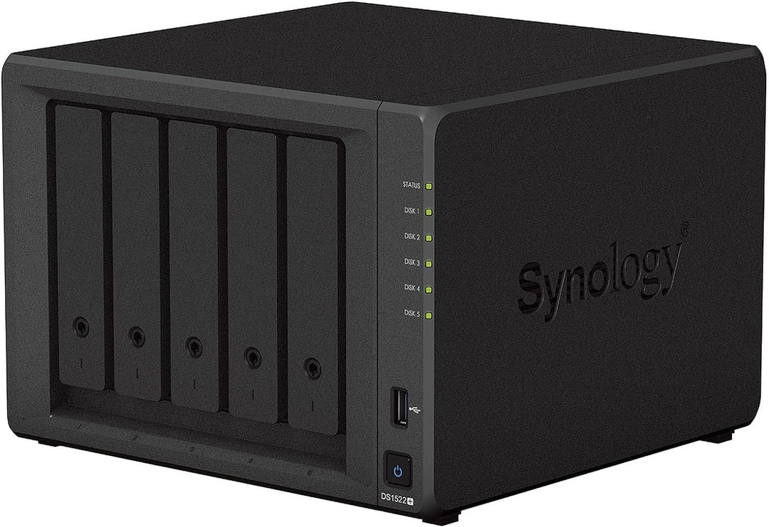 Synology DS1522+ 8GB NAS 60TB (5X 12TB) HAT3300, montiert und getestet mit SE DSM installiert