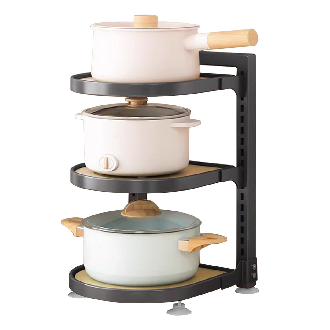 Topflappen, Pfannen-Organizer für Küche, Küchenregal, Bratpfanne Kochpfanne gestaffeltes Lagerregal,