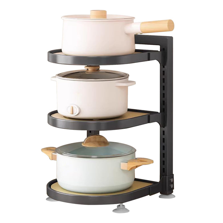 Topflappen, Pfannen-Organizer für Küche, Küchenregal, Bratpfanne Kochpfanne gestaffeltes Lagerregal,