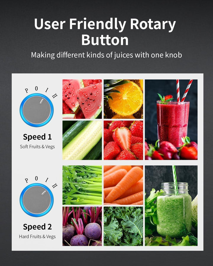 GDOR Entsafter 1300W Entsafter Gemüse und Obst mit Grösserem 81mm Einfüllschacht 1250ml Grosser Saft