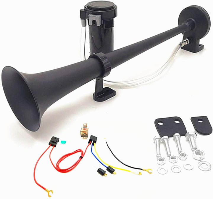 YIYIDA Autohupe car horn 150dB sprecher 450mm lautsprecher horn chrom-zink lufthupe schwarz einzeltr
