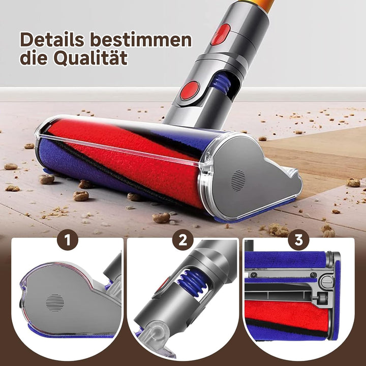 V11 Bodendüse für Dyson V15/V10/V8,bürste für dyson SV10/SV12/SV14, Harte Böden ersatzbürste,Soft Ro