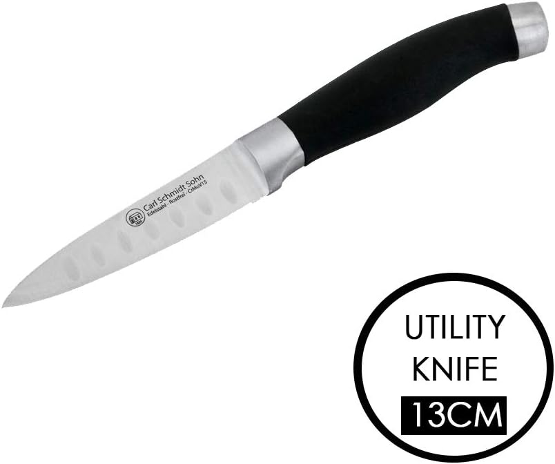 CS Kochsysteme 045777 Schneidwaren, Edelstahl, 6-teilig, schwarz, 38 x 28,3 x 19,39 cm