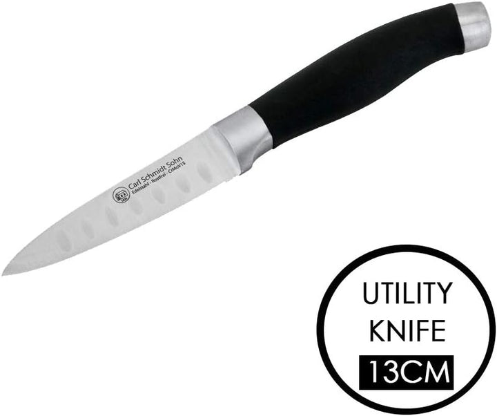 CS Kochsysteme 045777 Schneidwaren, Edelstahl, 6-teilig, schwarz, 38 x 28,3 x 19,39 cm