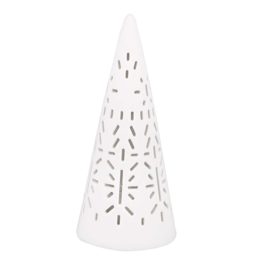 Räder Living Mini LED Lichttanne aus Porzellan mit Lochmuster in der Farbe Weiss, Masse: 9,5 cm x 4