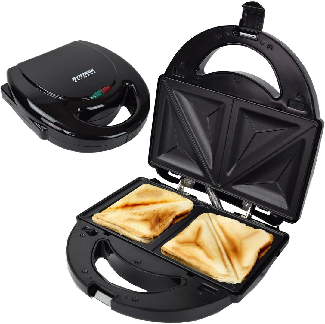 Syntrox Sandwichmaker Albal | Sandwich Toaster mit entnehmbaren Platten | Antihaftbeschichtet, Schwa