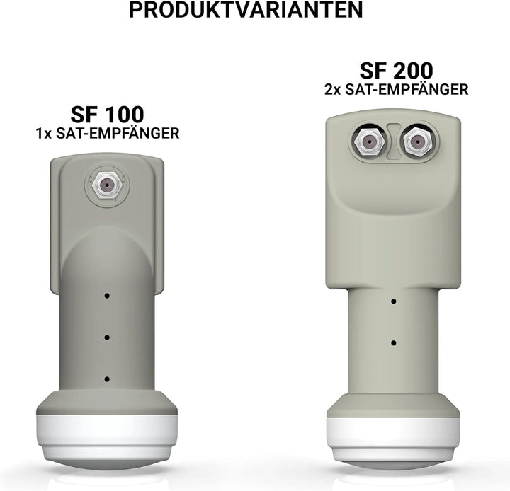 XORO Single LNB mit integriertem digitalem SAT-Finder, SF100, ideal für Camping, schnelle und einfac