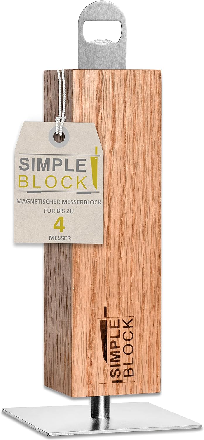MELOX - Magnetischer Messerblock "Simpleblock" für 4-6 Messer inkl. Flaschenöffner - Messerblöcke ma
