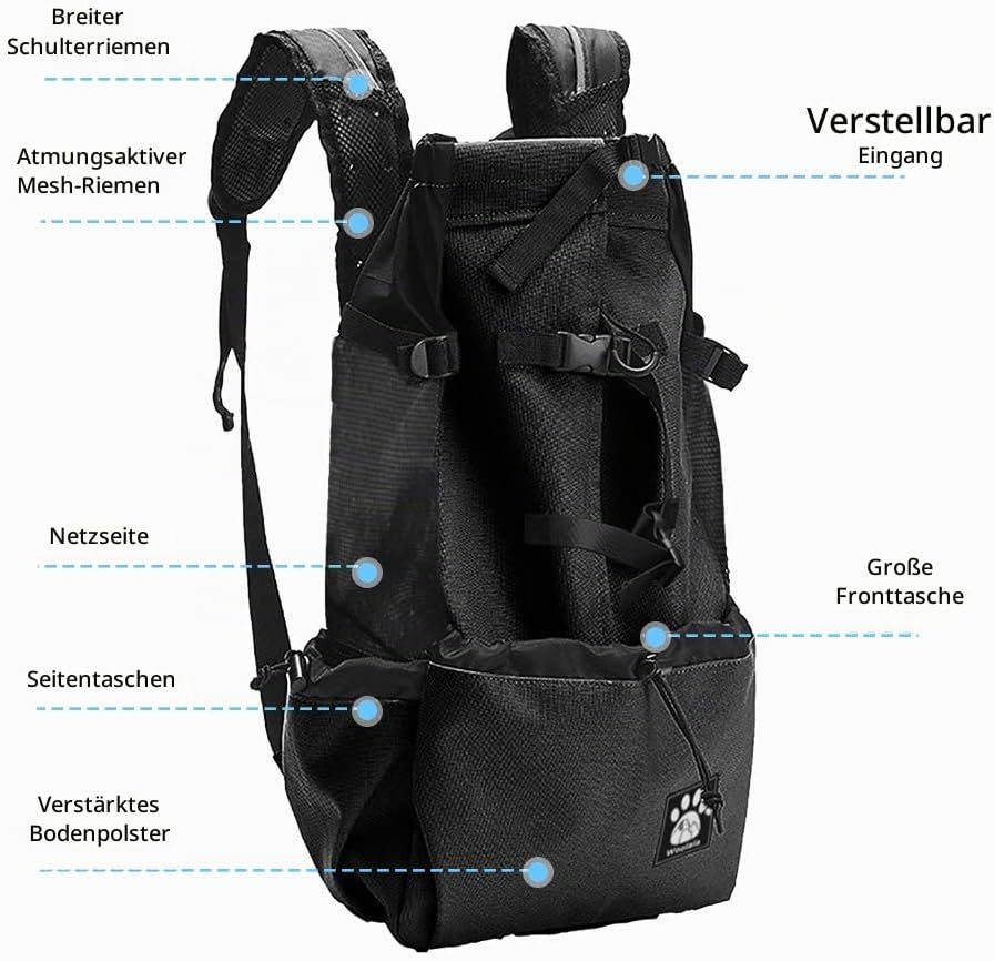 Woolala Hunderucksack für Welpen, mit wasserdichtem Futter, Reisetasche für kleine Haustiere (XL, Sc