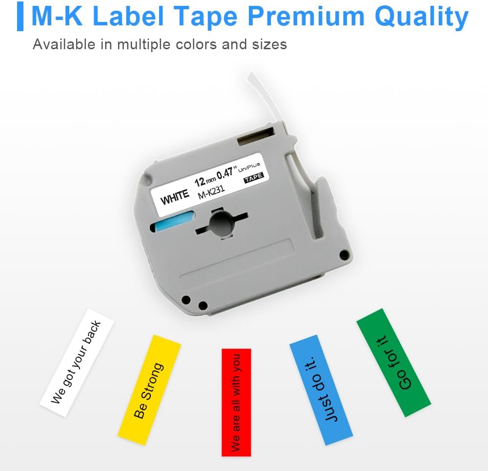 UniPlus 5x Kompatibel Schriftband Ersatz für Brother M-K231 MK231 12mm Nicht Laminiert Bänder für Br