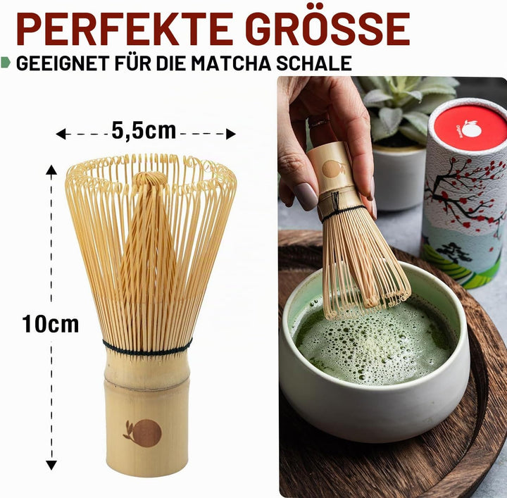 ORIGEENS MATCHA BESEN AUS BAMBUS 100 BORSTEN - Traditioneller Chasen Matchabesen für die japanische