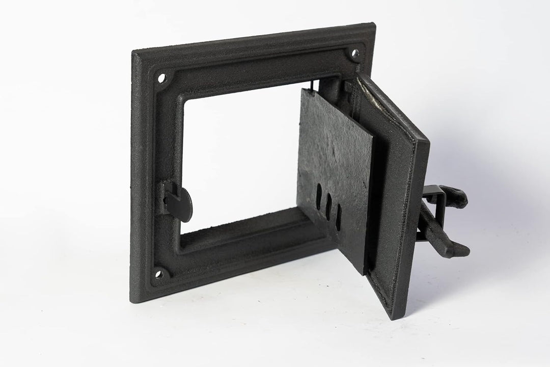 SEZAM Ofentür aus Gusseisen für Feuerstellen mit Dichtschnur - mit Türriegel, Brotofentür - Steinofe