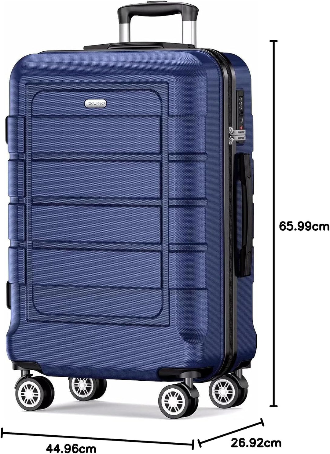SHOWKOO Koffer Mittelgross Hartschale Leicht Reisekoffer ABS+PC Erweiterbar Haltbar Trolley Handgepä