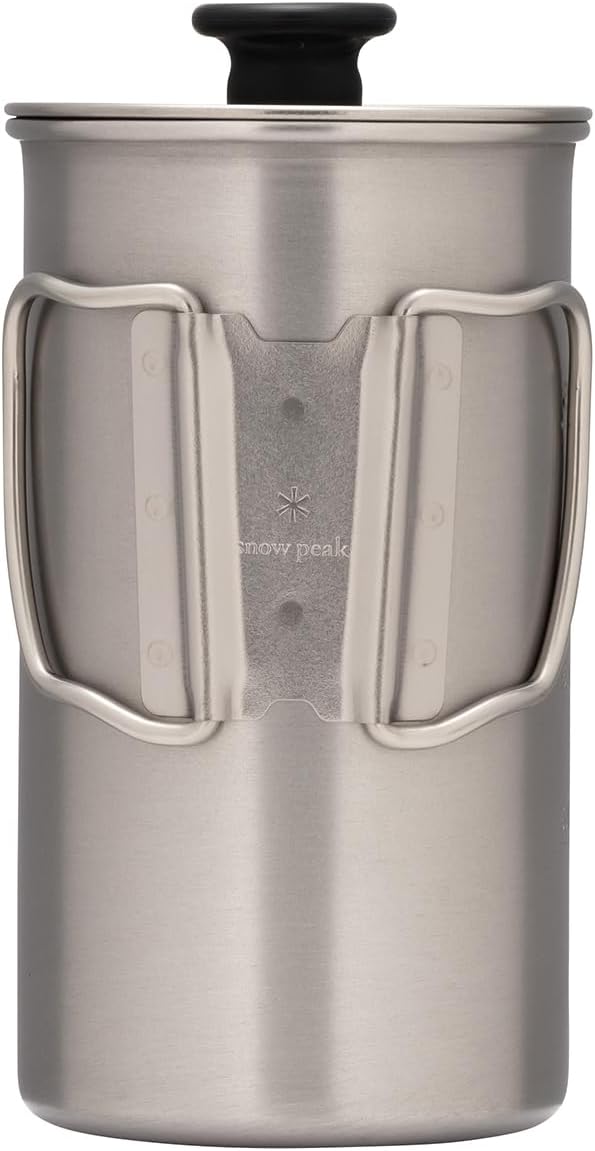 Snow Peak Titanium French Press, Silber, leichte Kaffeepresse für Zuhause, Rucksackreisen, Camping u