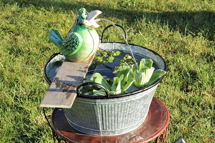 Wasserspeier Vogel grün Solar 17 cm