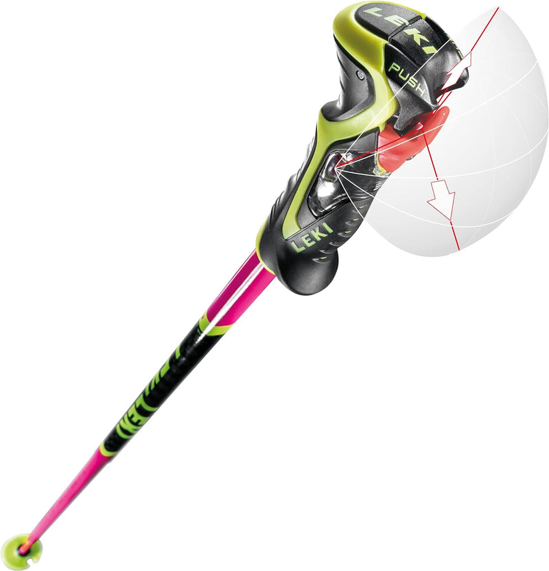 LEKI Damen Carbon 14 3D Skistöcke 105 neonpink-schwarz-neongelb, 105 neonpink-schwarz-neongelb