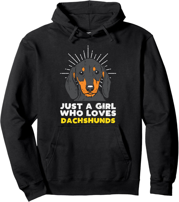 Just A Girl Who Loves Dachshund Weiner Dog Lover Women Gift Pullover Hoodie