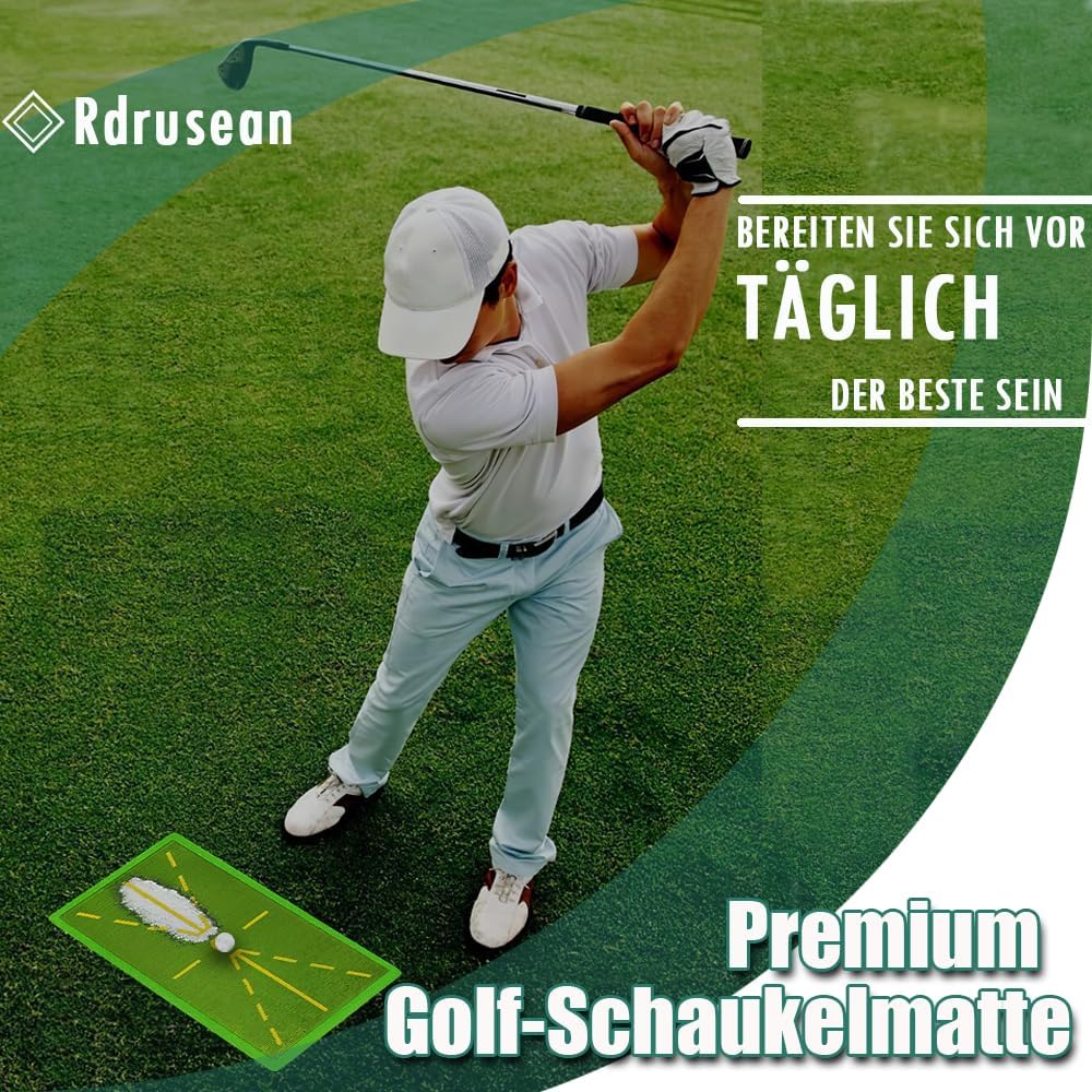 Premium-Golf-Übungsschwungmatte – Path Feedback Golf-Trainingsmatte – Schlagmatte für drinnen und dr