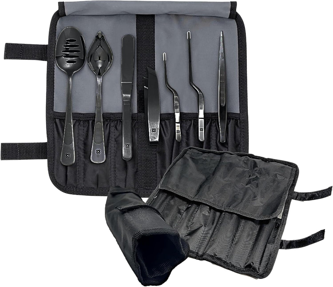 DOJA Barcelona | Kueche Chef Kochutensilien | Farbe: Schwarz | 7 Utensilien Edelstahl Plating Kit |