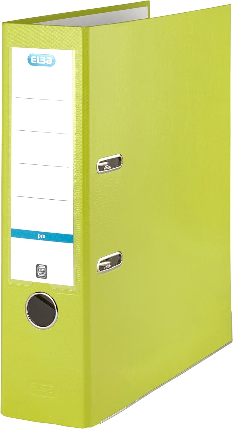 Elba Ordner A4, Smart Pro, 8 cm breit, Kunststoff aussen, hellgrün, 10 Stück hellgrün A4, breit, hel