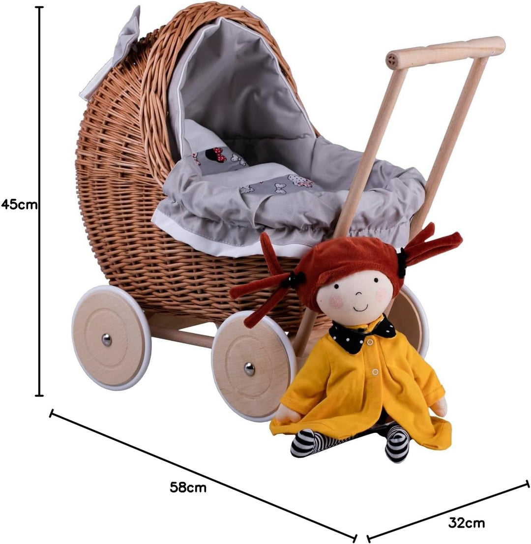 e-wicker24 Alles aus Weide Puppenwagen aus Weide mit Bettwäsche perfek –  techstudio.ch