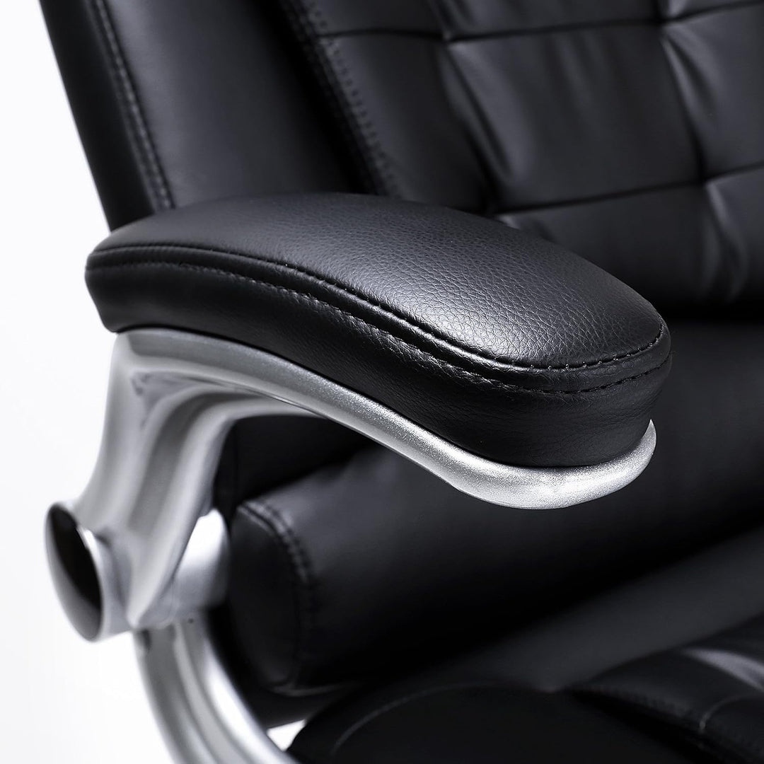 SONGMICS Racing Stuhl Bürostuhl Gaming Stuhl Chefsessel Drehstuhl PU, schwarz, OBG51B,