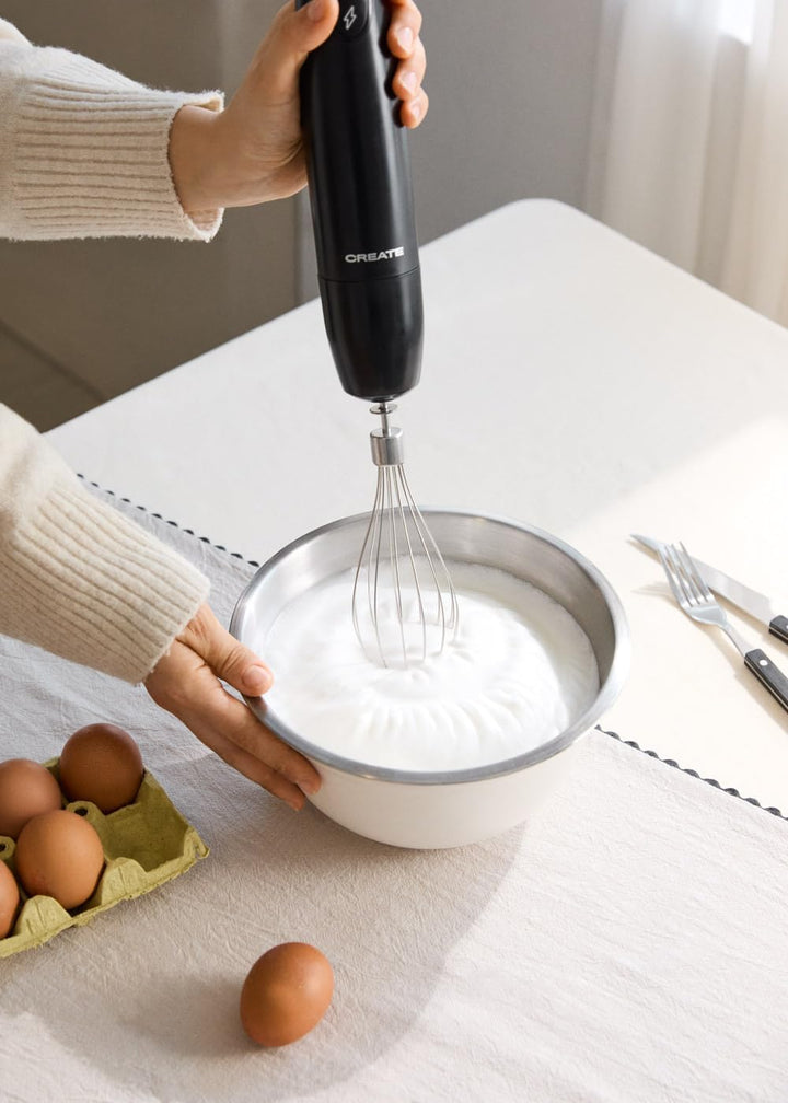 CREATE/FULLMIX RETRO/Handmixer schwarz/Mixt, schlägt und rührt, 6 Geschwindigkeiten, 600ml Messbeche