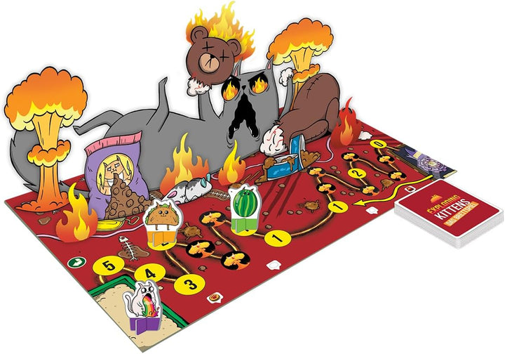 Exploding Kittens, Exploding Kittens: Das Brettspiel, Partyspiel, 2-6 Spieler, ab 7+ Jahren, 20 Minu