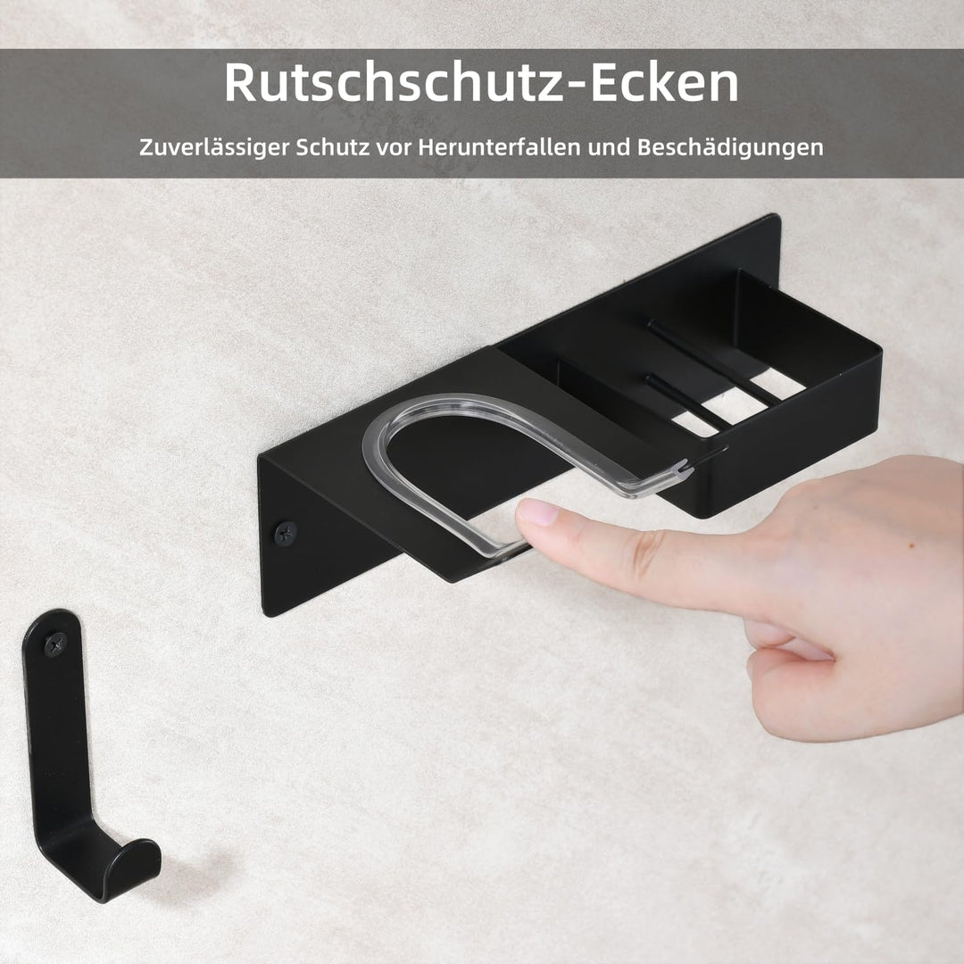 Föhn Halterung für Haartrockner und Glätteisen, Edelstahl Fönhalter Ohne Bohren, Fönhalter Wand Ohne