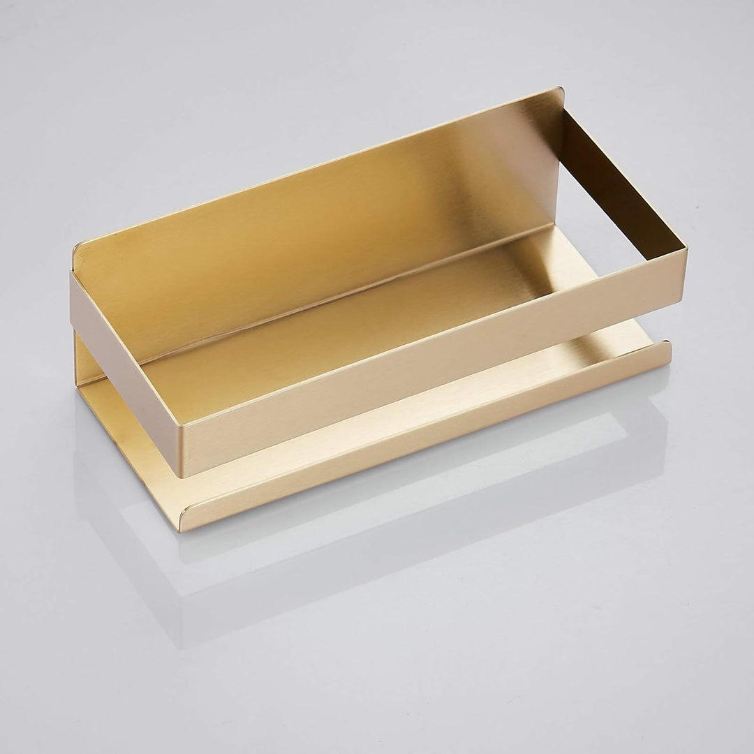 Kelelife Duschablage Ohne Bohren Duschkorb Gold Gebürstet Badezimmer Selbstklebend Badregal aus Edel