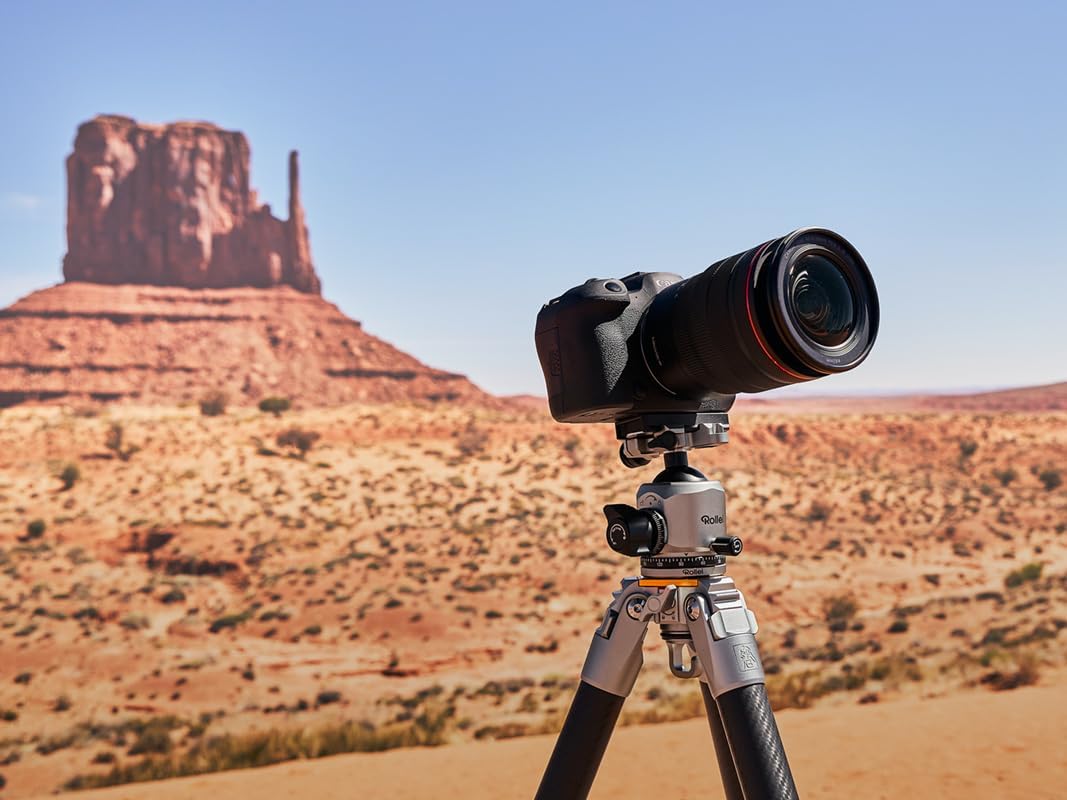 Rollei Lion Rock Pro Carbon-Stativ inkl. Stativkopf – Ultraleicht, Hohe Tragkraft 20 kg, Verstellbar