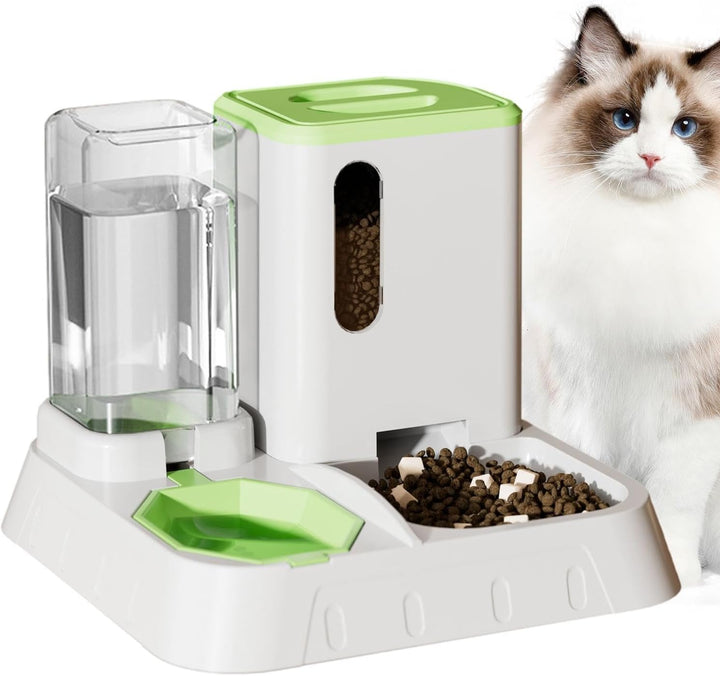 Futter- Und Wasserspender Für Katzen, Automatischer Futterautomaten Für Katzen & Kleine Hunde, 2 In