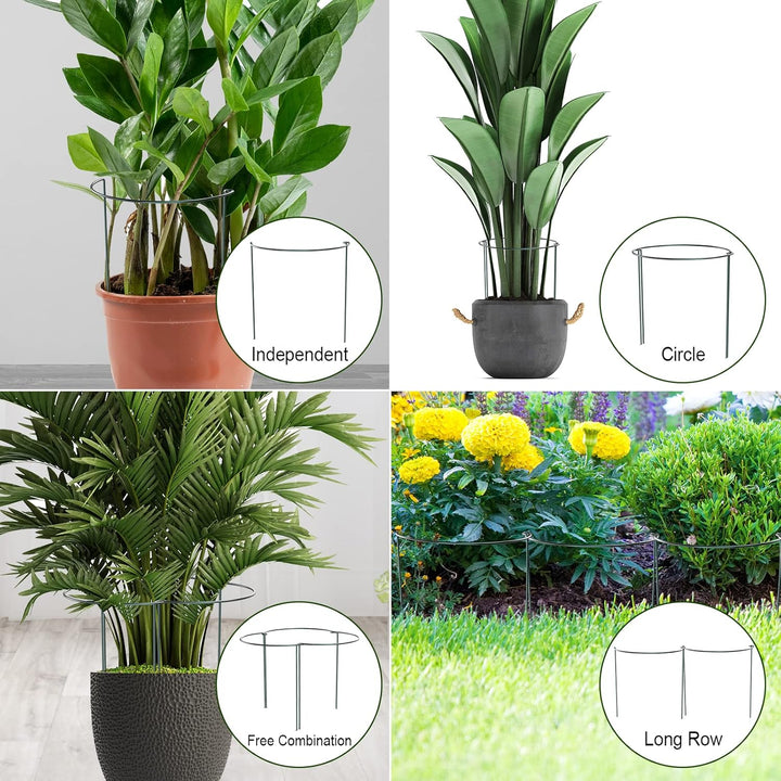 10 Stück Pflanzenstütz pfahl (25 * 40cm), Garten Blumenstütze Strauchstütze Metall Garden Halbrund S