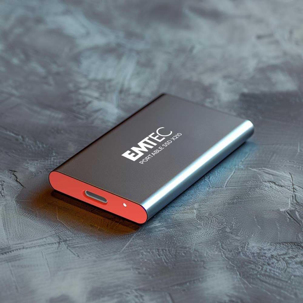 Emtec ECSSD128GX210 Tragbare SSD-Festplatte – 3,2 Gen2 – Kollektion X210 Elite – 3D NAND – 128 GB, 1