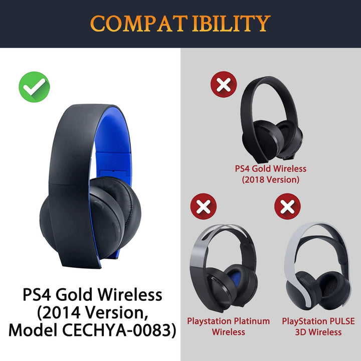 SOULWIT Kühlgel Ersatzpolster Ersatz Ohrpolster für Sony PS4 Gold Wireless Stereo Headset, Ersatzohr