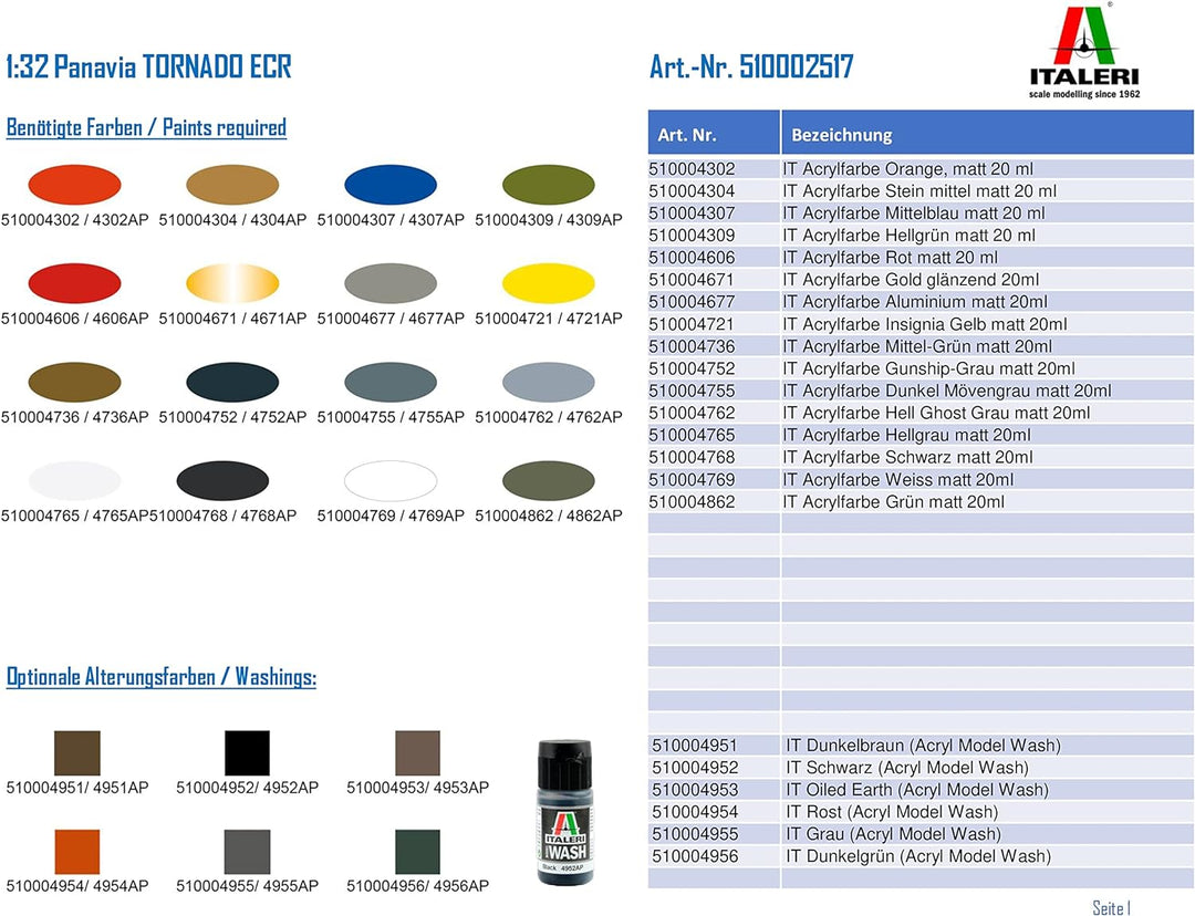 Italeri Aeronautica 2517 1:32 Panavia “Tornado” ECR-Modellbau, Bausatz, Standmodellbau, Basteln, Hob