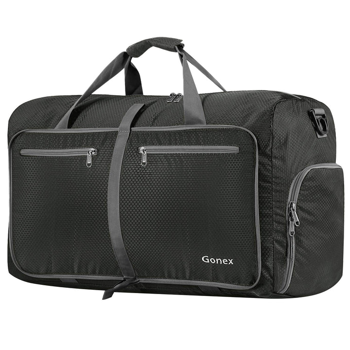 Gonex Faltbare Reisetasche, Leicht mit Schuhfach, 80L, Dunkelgrau | 210D Waben-Nylon, Wasserabweisen