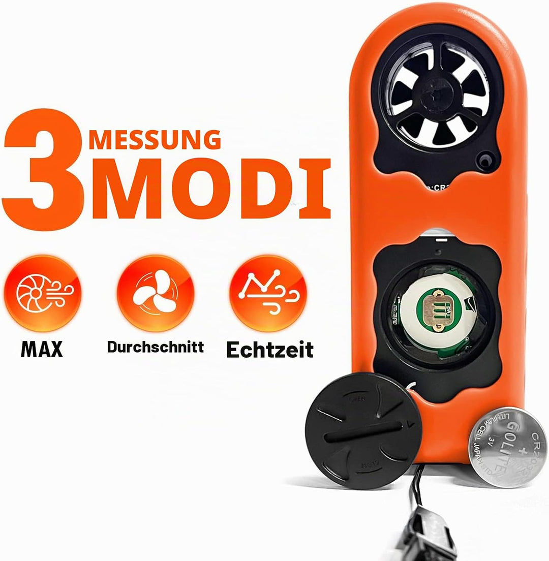 BTMETER Anemometer Handheld, BT-816B Digitaler Windmesser windmessgerät 0.3~30 m/s misst Windgeschwi
