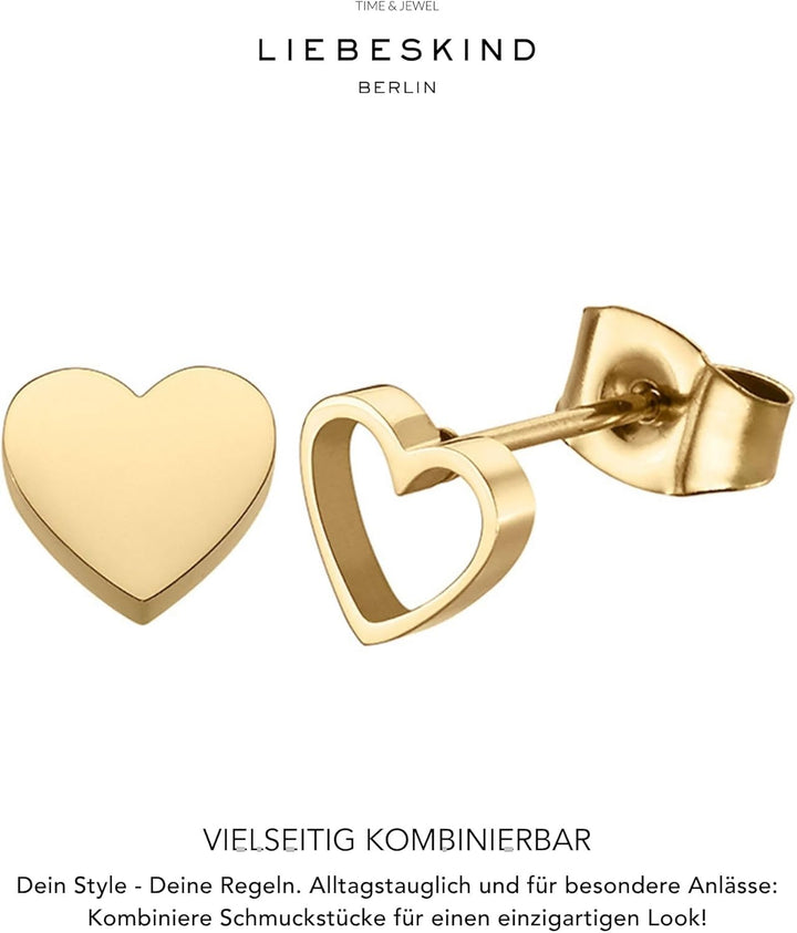 LIEBESKIND Damen-Ohrstecker Edelstahl, gold