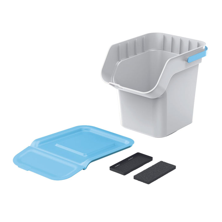 Keden Kaddi Q Mülltrennsystem 4x20L Set mit Aktivkohlefilter, Mülltrennungsbehälter mit Deckel Recyc