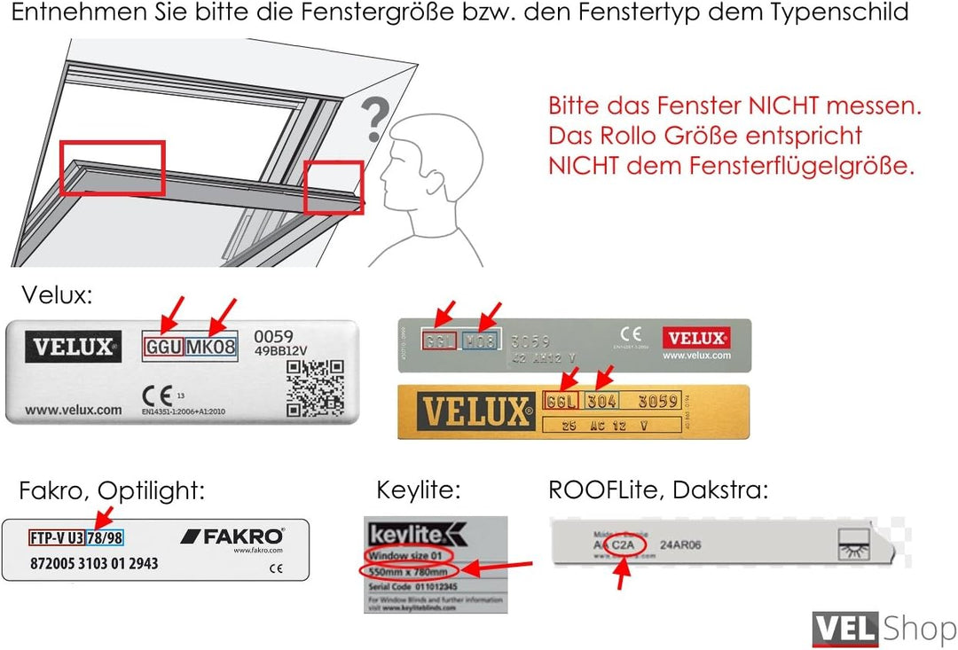 Verdunklungsrollo mit Hitzeschutz für Velux Dachfenster GZL, GGL, GGU, GPL, GPU, GHL, GHU, GFL, GLL,